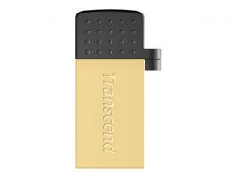 TRANSCEND JetFlash 380G 16GB USB2.0 USB stick Goud  Micro USB en Full-size USB Port