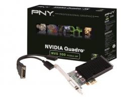 PNY Quadro NVS 300 DP PCI-E x1 LowProfile 512MB GDDR3 64bit DSM59 Dual Display Port for Windows 7/Vista/XP/2000 Linux BLK